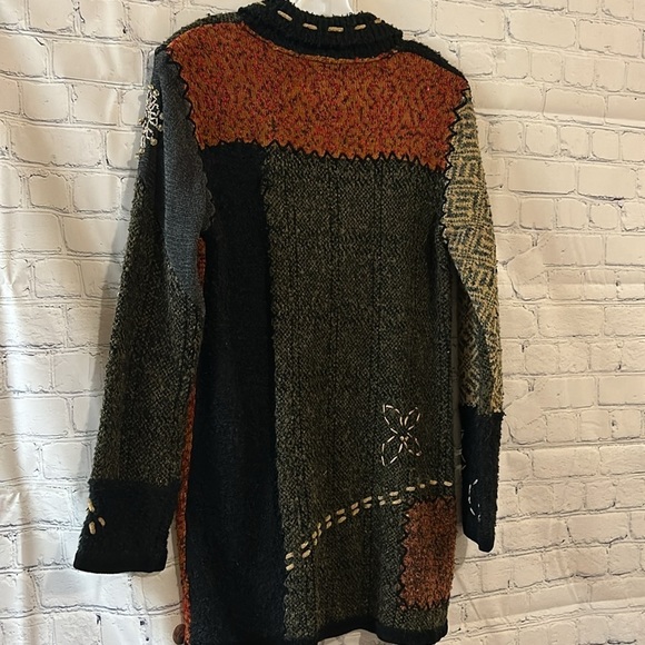 Curio Wool Blend Boho Long Cardigan SZ Large - Picture 5 of 11